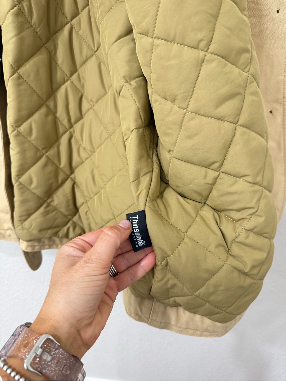 L.L.Bean Barn Coat Womens 1X Corduroy Collar Quilted Lined Thinsulate - Picture 4 of 11